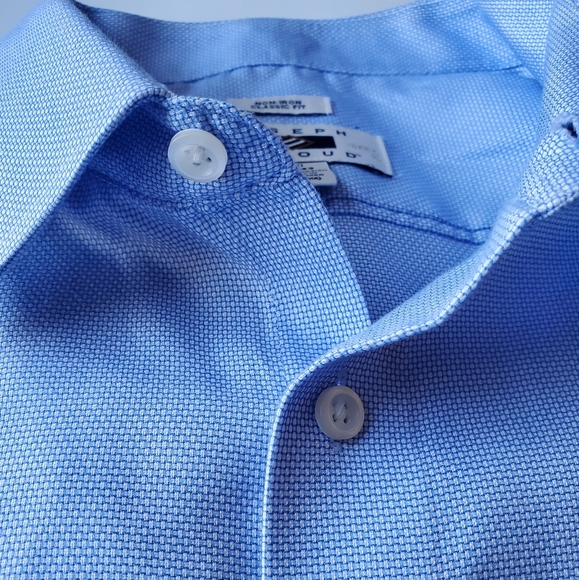 Joseph Abboud Twill Dress Shirt, Blue - Picture 3 of 4